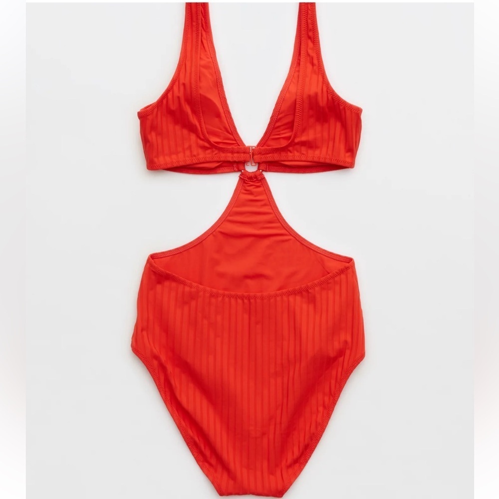 Aerie Wide Rib Cut Out Ring One Piece Swimsuit size XXL Long NWT beach vacation